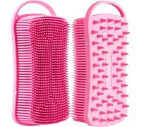 Brosse de massage double usage en silicone pour le corps et le cuir chevelu | Brosse de bain exfoliante, douce pour la peau, mousse bien, pour gel douche et savon, compatible avec gel douche et gel