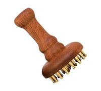 Brosse de massage du cuir chevelu 24 dents en cuivre pour la relaxation | Brosse de massage corporel avec manche en bois Pour soins à domicile, Spa, pause bien-être, , hommes et