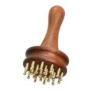 Brosse De Massage Du Cuir Chevelu, Avec Dents En Laiton En Bois, Outil De Massage, Masseur De Relaxation Du Corps, Conception De Poignée Ergonomique, Pour Hommes Femmes Personnes Âgées Tête Ventre Jam