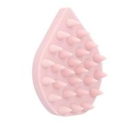 Brosse de massage du cuir chevelu en silicone, brosse à shampoing, masseur de cheveux, épurateur de cuir chevelu avec dents élastiques douces pour détendre la tête, spa à la (Rose)