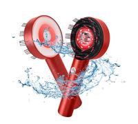 Brosse de massage du cuir chevelu, étanchéité IPX7 améliorée 3 en 1 avec moteur électrique à lumière rouge et bleue, peigne de massage du cuir chevelu, applicateur d'huile capillaire, 3 modes de