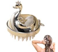 Brosse de massage du cuir chevelu - Machine à laver à cheveux design cygne avec poils doux en silicone, peigne de douche pour un nettoyage en profondeur et un soin des cheveux