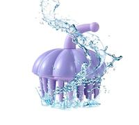 Brosse de massage du cuir chevelu - Outil de soin capillaire pour cheveux humides ou secs, brosse à récurer en silicone avec poils doux, construction ergonomique, poignée facile à tenir, conception po