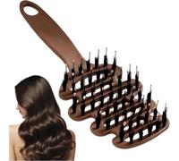 Brosse de massage du cuir chevelu pour donner du volume aux cheveux, brosse lissante pour femmes, peigne en poils de sanglier pour cheveux secs et mouillés, réduit les frisottis et l'électricité stati