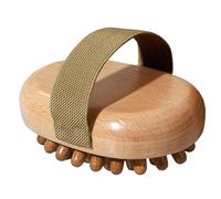 Brosse de massage du cuir chevelu - Tampon de nettoyage en bois, baguette de polisseuse portable pour racines, rondelle de cheveux en mousse, stimulateur de flux sanguin pour soulager la tension |