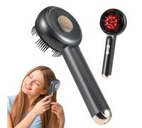 Brosse de massage électrique 3 en 1 pour cuir chevelu avec lumière rouge, applicateur d'huile, 3 modes, microcourant EMS sans fil, portable pour soins du cuir chevelu, massage shiatsu