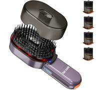 Brosse de massage électrique pour cuir chevelu 4 en 1, brosse de massage vibrante à 2 modes, masseur de cuir chevelu avec lumière rouge, brosse de massage anti-chute de cheveux, pour femmes et hommes