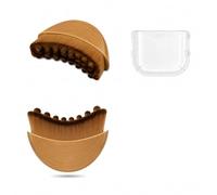 Brosse de massage lymphatique pour le visage avec couvercle, contour en forme de faucille pour ligne de mâchoire, poils en nylon doux, design ergonomique