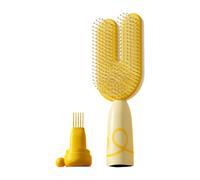 Brosse de massage magnétique en forme de U pour cuir chevelu | Peigne à coussin d'air antistatique pour femme et fille avec nœud long et bouclé