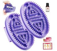 Brosse de massage Meridian 2pcs Brosse de massage élastique doux avec ruban d'huile essentielle à mesurer et carte méridienne pour les pieds lombaires du dos du cou
