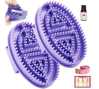Brosse de massage Meridian, 2pcs Brosse de massage élastique doux professionnel avec huile essentielle, ruban adhésif et carte méridienne pour le cou, le dos, le lombaire, les pieds bleus pour le ven