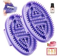 Brosse de massage Meridian 2pcs Brosse de massage élastique doux professionnel avec ruban d'huile essentielle à mesurer et carte méridienne pour les pieds lombaires du dos du cou bleu