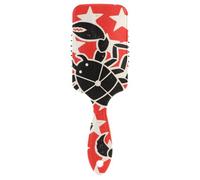Brosse de massage plate noire scorpions étoiles rouge blanc doux pour homme pour la perte de cheveux avec poignée ergonomique cepillo para peinar