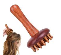 Brosse De Massage Poignée En Bois Vingt-Huit Dents Portable Tenue À La Main