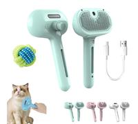Brosse de massage pour chien, brosse de massage Yopoll, brosse à vapeur pour animal domestique, brosse à vapeur pour animaux domestiques, brosse de toilettage à vapeur pour chiens et chats (vert)