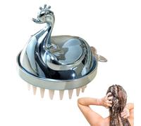 Brosse de massage pour cuir chevelu - Brosse à récurer en silicone souple pour nettoyer - Masseur du cuir chevelu - Exfoliant amovible, peigne de douche pour homme et femme
