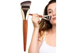 Brosse de mélange de fond de teint - Brosse de maquillage à la crème à la poignée en bois, outil de contour professionnel | Applicateur de liquide et de poudre, poils doux, polir pour finition sans fa