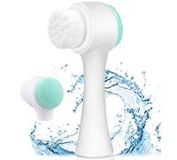 Brosse de nettoyage 2 en 1 pour le visage, brosse de nettoyage manuelle en silicone, système de nettoyage en profondeur de la kératine, pores de massage super doux, convient à tous les types de peau