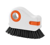 Brosse de nettoyage 2 en 1 pour rainures de fenêtre, cadre de fenêtre, brosse de nettoyage multifonction, brosse de nettoyage des joints avec poils durs et grattoir caché