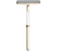 Brosse de nettoyage 3 en 1 double face pour fenêtre - Brosse suceur intégrée - Manche télescopique - Multifonction - Pour la maison, le bureau et la voiture - Kaki