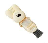 Brosse de nettoyage 3 en 1 pour couvercle de tasse avec motif lapin, bouteille multifonctionnelle et ouverture de paille pour les zones difficiles d'accès, tache 304 (beige)