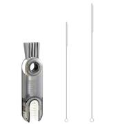 Brosse de nettoyage 3 en 1 pour suceur plat - 1 pièce, 2 brosses à paille, brosse multifonction pour couvercles de tasses, pailles, tubes à essai