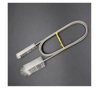 Brosse de nettoyage à double tête pour aquarium, brosse flexible en acier inoxydable pour tuyau d'eau, tuyau de lys et tube d'air - Ensemble complet de nettoyage de tube d'aquarium (blanc, 45 cm)