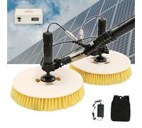 Brosse de nettoyage automatique pour panneau solaire avec batterie au lithium et tige d'extension 3,5 m Outil pour une utilisation domestique et extérieure sans effort Design double tête pour un