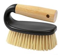 Brosse de nettoyage avec manche en bois avec poils épais en forme de V pour chaussures, vêtements, sols, murs, comptoirs, brosse multifonction avec corde de suspension (A)