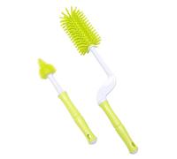Brosse de Nettoyage Biberon Bébé 360 Degrés Rotative en Silicone | Kit à Domicile, Retire Résidus de Tétine et Lait, Jaune, Facile à Nettoyer