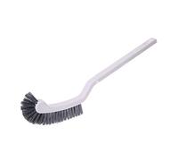 Brosse de nettoyage d'angle incurvée à long manche pour nettoyer les jantes - Brosse WC noire avec support en céramique