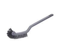 Brosse de nettoyage d'angle incurvée à long manche pour nettoyer les jantes - Brosse WC noire avec support en céramique
