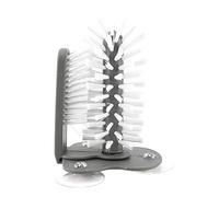 Brosse de nettoyage de bouteille d'eau, lave-glace en verre à 360 degrés, pinceau rotatif à double tête avec 3 ventouses pour bouteilles de sport, verres à vin, 17,5 * 14 cm /