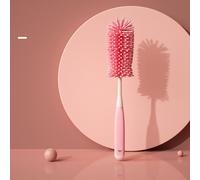 Brosse De Nettoyage De Bouteilles En Silicone,Sucette Pour Bébé,Épurateur De Paille,Tasse En Verre À 360 Degrés,Brosse De Nettoyage,Ensemble D'outils De Nettoyage De Cuisi - Type Straight Brus-Pink