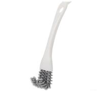 Brosse de nettoyage de cuisine avec poils en spirale PP crochet en forme de V, poignée double fonction, poignée ergonomique et grattoir intégré pour cuisinière, four, grille de cuisson, nettoyage en