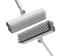 Brosse de nettoyage de douche robuste, tête rotative double face, 120 cm de long manche pour carrelage et salle de bain (bleu)