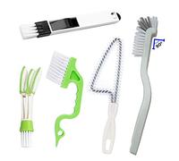 Brosse de Nettoyage de glissière de fenêtre ou de Porte coulissante, Brosse à Lignes de carrelage, plumeau de Store de fenêtre, balayeuse 2 en 1, rainure Manuelle, 5 pièces