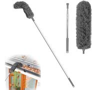 Brosse De Nettoyage De GouttièRe - Brosse Telescopique Toiture De 250 Cm avec Manche TéLescopique, Outil De Nettoyeur De GouttièRes, pour Feuilles, FenêTres, Tuyaux De Descente Et Toit. (Gris)