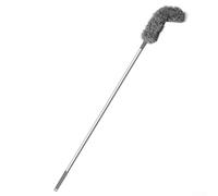 Brosse de nettoyage de gouttière télescopique avec poils pliables pour gouttières de toit, poteau extensible de 0,6 m à 2,7 m, protection de gouttière au niveau du sol pour Cle(gris)