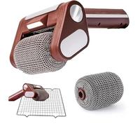 Brosse de nettoyage de gril électrique, brosse de gril avec lumière LED, kit de nettoyage de barbecue sans fil, rouleau en acier inoxydable détachable de 350 tr/min