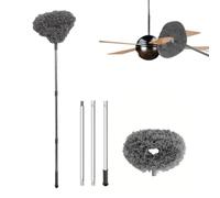 Brosse de nettoyage de lavage ultra longue avec tiges d'extension pour ventilateurs de plafond, portes et zones difficiles d'accès. Parfait pour l'entretien de la maison et des meubles