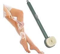 Brosse de nettoyage de massage à long manche avec distributeur de savon, brosse de bain liquide, brosse de bain pour douche, brosse de douche douce pour le corps, éponge exfoliante pour le bain (vert)