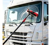 Brosse de Nettoyage de Panneaux solaires, avec Brosse à Eau et grattoir en Caoutchouc,kit de poteaux alimentés en Eau,for Le Nettoyage de véranda, vitres Hautes(24FT)