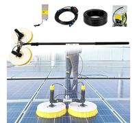 Brosse de Nettoyage de Panneaux solaires, Vitesse 330tr/min, avec Manche télescopique, Brosse à Double tête et câble de 8mètres, for Le Nettoyage de vérandas, vitres Hautes(7.5m)