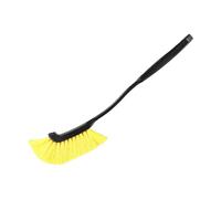 Brosse de nettoyage de roue automobile pour jantes de pneus et jantes en alliage - Outil de détail avec tête incurvée ergonomique, poils qui ne tombent pas, 28 cm