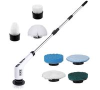 Brosse De Nettoyage De Sol - Ensemble De Polisseuse À Épurateur De Carrelage À Neuf Fonctions, Fonction De Fixation À Long Manche, Forme De Nettoyage Multi-Zones pour Mur De Garage, Évier, Porte,