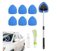 Brosse de nettoyage de vitres de voiture - Outil de nettoyage de pare-brise évolutif avec flacon pulvérisateur, idéal pour les vitres automobiles, les portes de salle de bain et les fenêtres de maison
