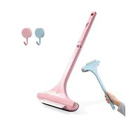 Brosse de Nettoyage d'écran de fenêtre, Brosse de Nettoyage de Maille 2 en 1, Brosse de Nettoyage d'écran de fenêtre avec raclette, Double Usage Humide et Sec Double Face(Pink)