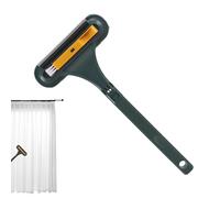Brosse de nettoyage d'écran de fenêtre : outil double face, conception de nettoyage de mailles, brosse en caoutchouc intégrée | Structure de poignée pour nettoyage de portes moustiquaires en T