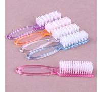 Brosse de nettoyage des ongles multifonction en silicone avec une poignée en poudre colorée de dopamine, grande forme de corne de chèvre transparente pour outil de manucure pour femmes Polypropylène